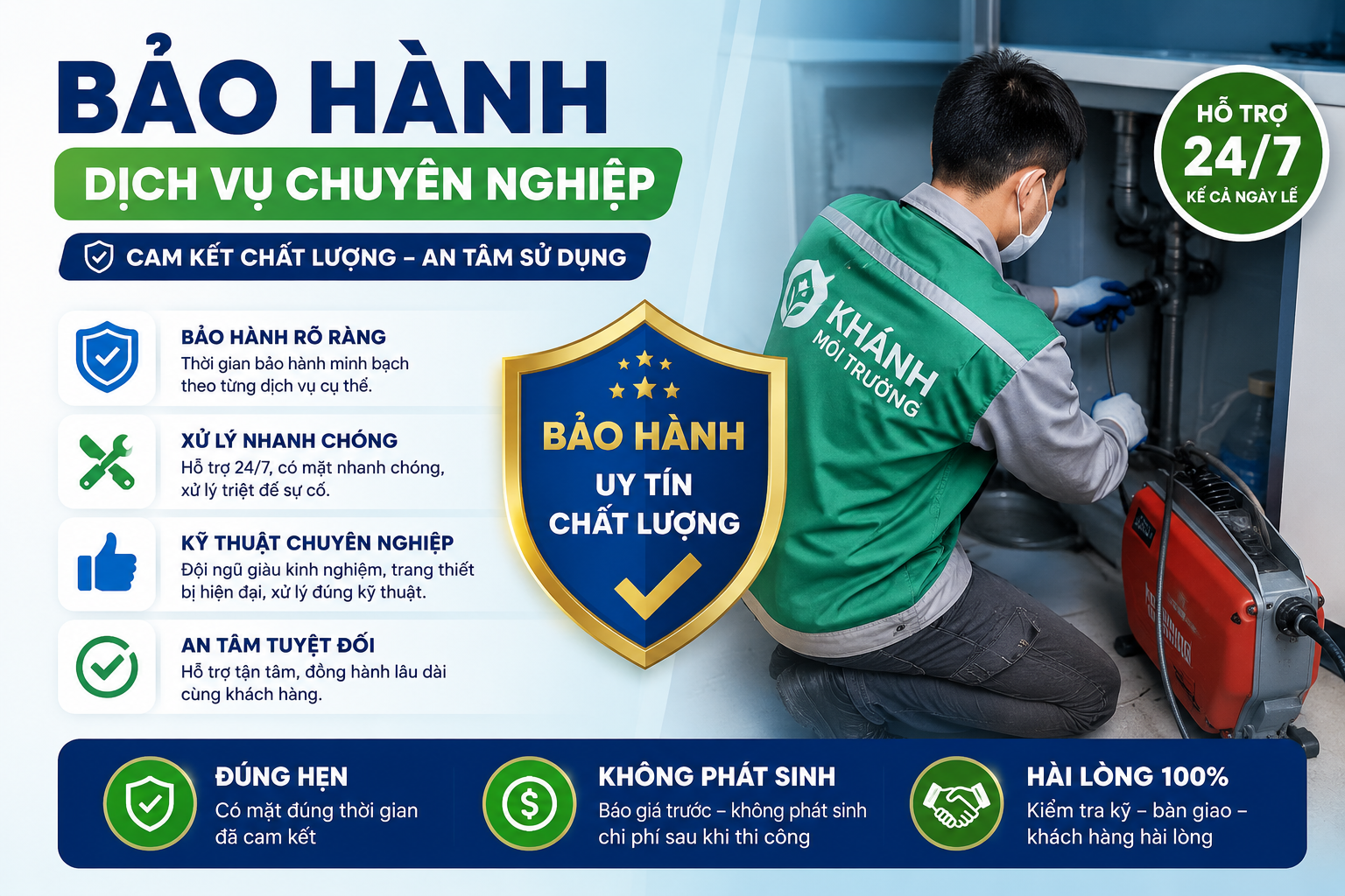 Chính sách bảo hành minh bạch rõ ràng 