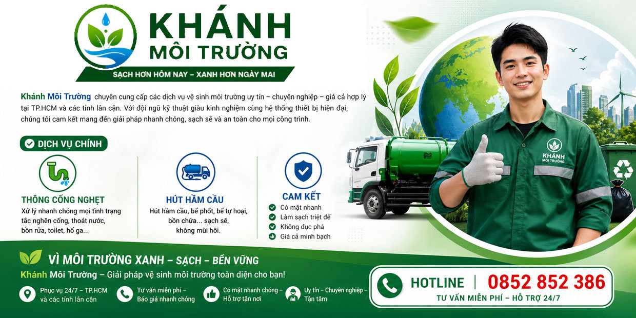 Thợ Thông cống nghẹt HCM Sạch 100%, Giá Rẻ Nhất Khu Vực, Cam Kết Không Nghẹt Lại [Hotline: 0852.852.386] – Khánh Môi Trường