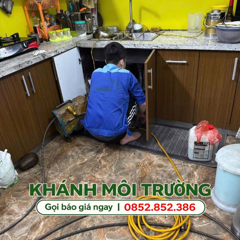 Dịch vụ thông tắc chậu rửa bát trọn gói của Khánh Môi Trường